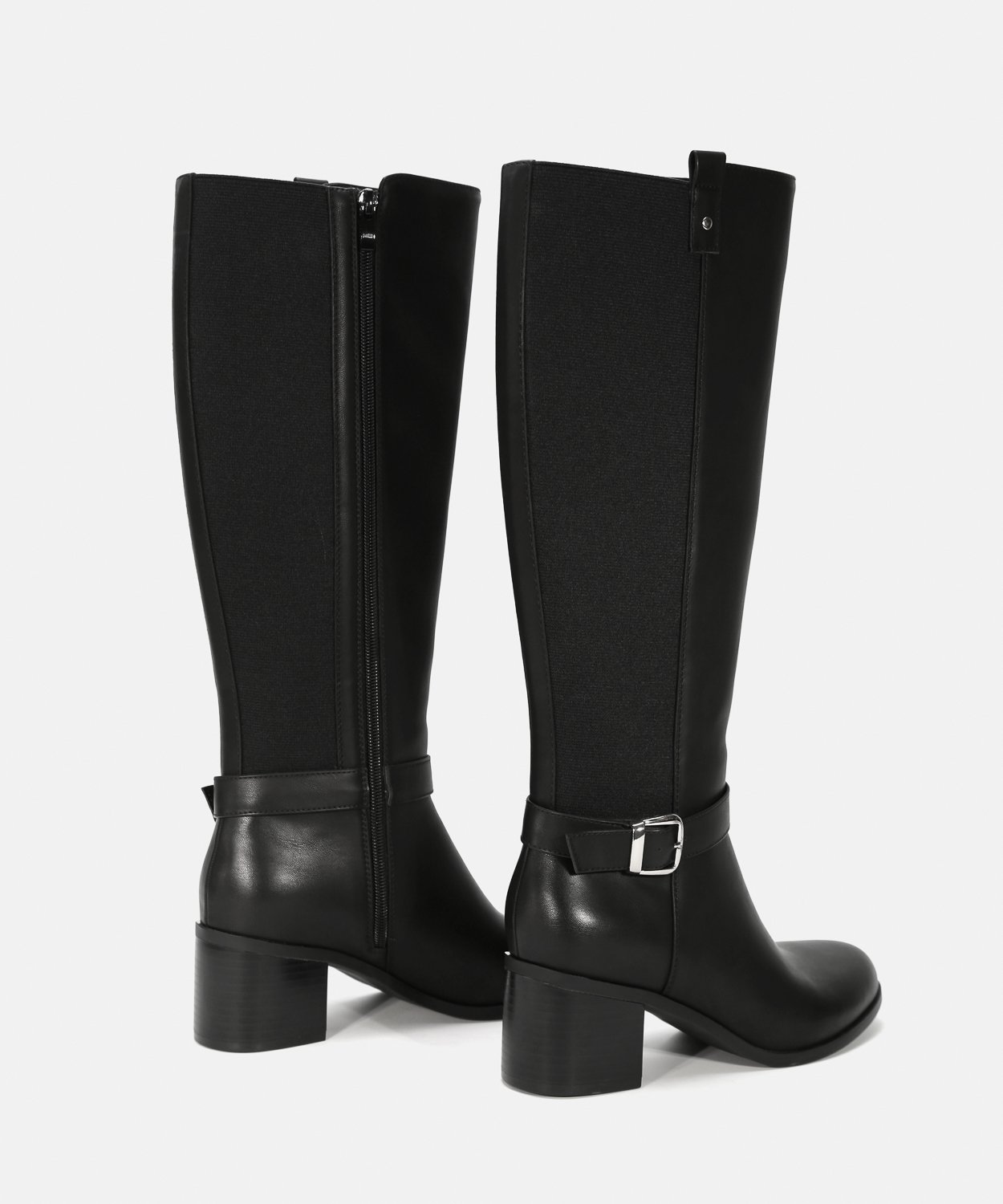 Botas altas negras tac&oacute;n hebilla image number null